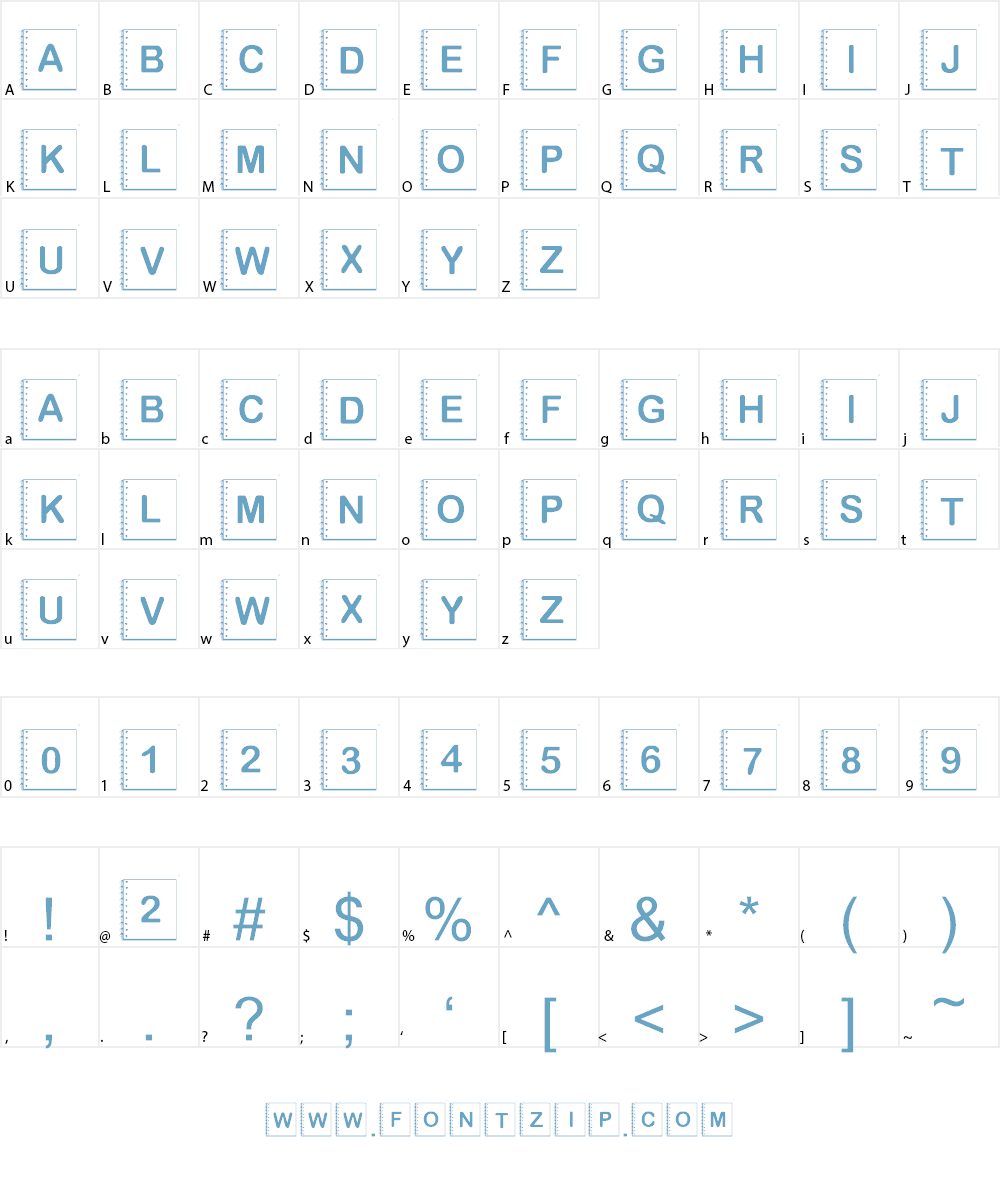 Summers Notebook Font Character